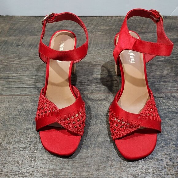 Fanylrobon Red Cloth Shoes Anthropologie Sandals - Picture 4 of 12